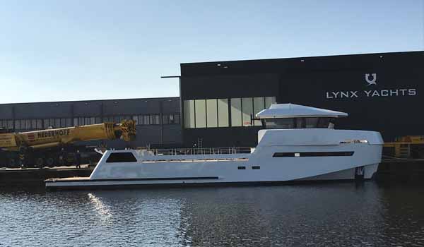 Launch of the YXT built by Lynx Yachts in Nijkerk