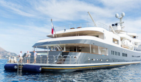 Stern of explorer yacht Legend