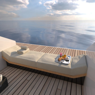 Aft deck concept yacht Blue Angel design by Diana Yacht Design