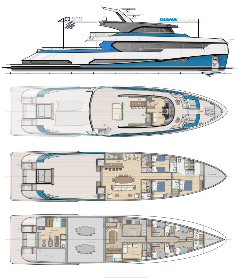 New concept yacht Blue Angel revealed - Diana Yacht Design B.V.