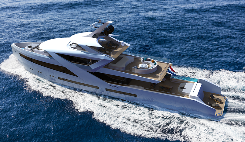 Birdview concept yacht Zenith