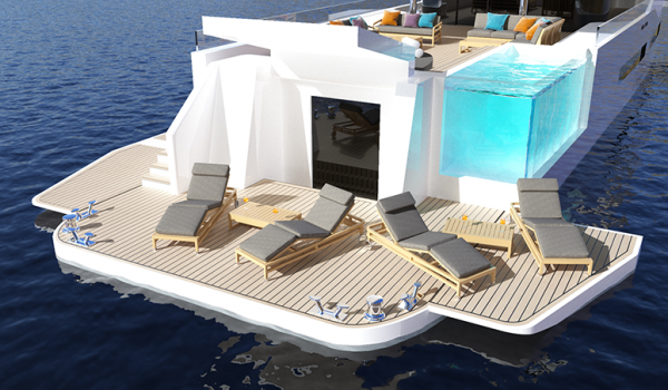 Concept yacht Zenith - extendable swim platform