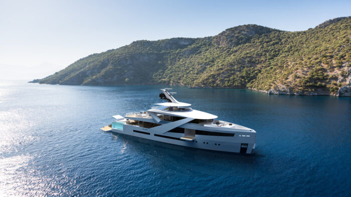 Concept yacht Zenith at anchor