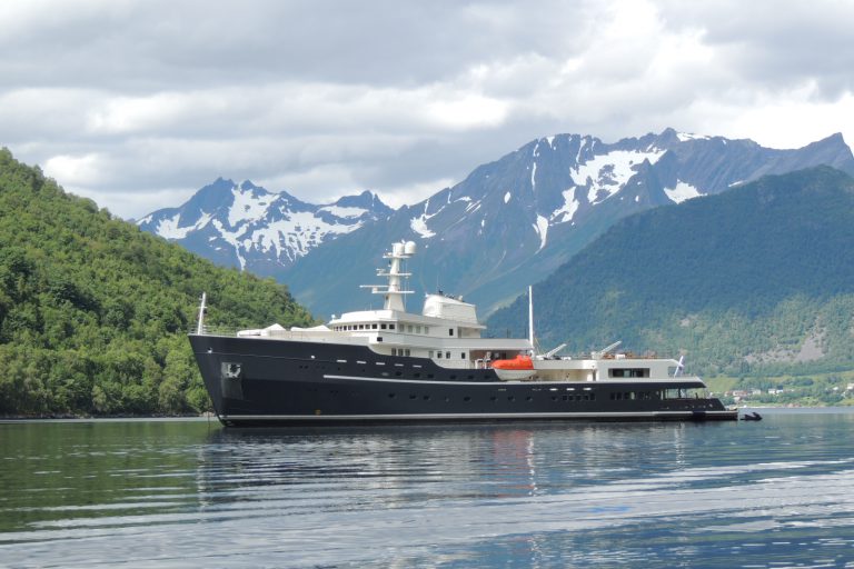Aqua Lares, in fjord Norway – Diana Yacht Design Superyacht Aqua Lares, ex. Legend in Norwegian Fjords