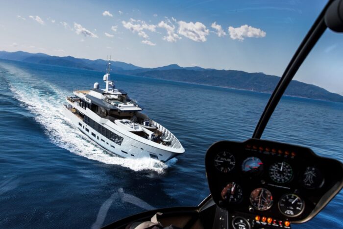 Diana R50 Heli view Diana R.50 concept yacht with helicopter view