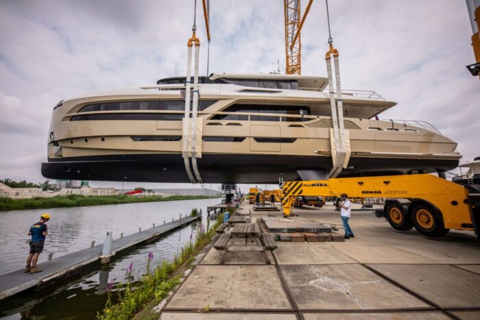 Launch of 34m custom build yacht Pilot Launch of 34m custom build yacht Pilot