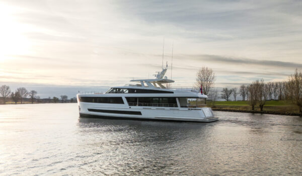 Janga 3 during sea trials in the Netherlands Jangada 3with naval architecture by Diana Yacht Design