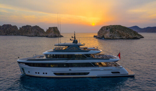 Lalabe - Exterior 06 LALABE - in the med's druing golden hour. Naval Architecture by Diana Yacht Design