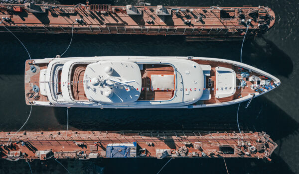 Bird view of project Moonlight under construction in Poland at Conrad Shipyard