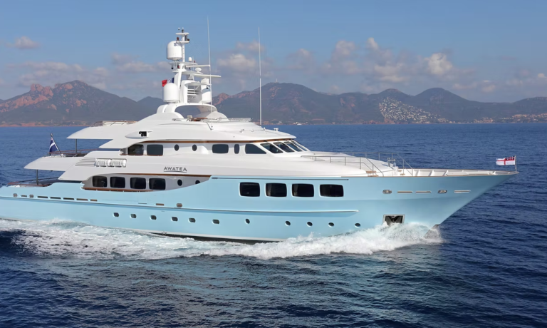 Superyacht MY Awatea, ex MY Trust, built by Royal Hakvoort shipyard, naval architecture by Diana Yacht Design